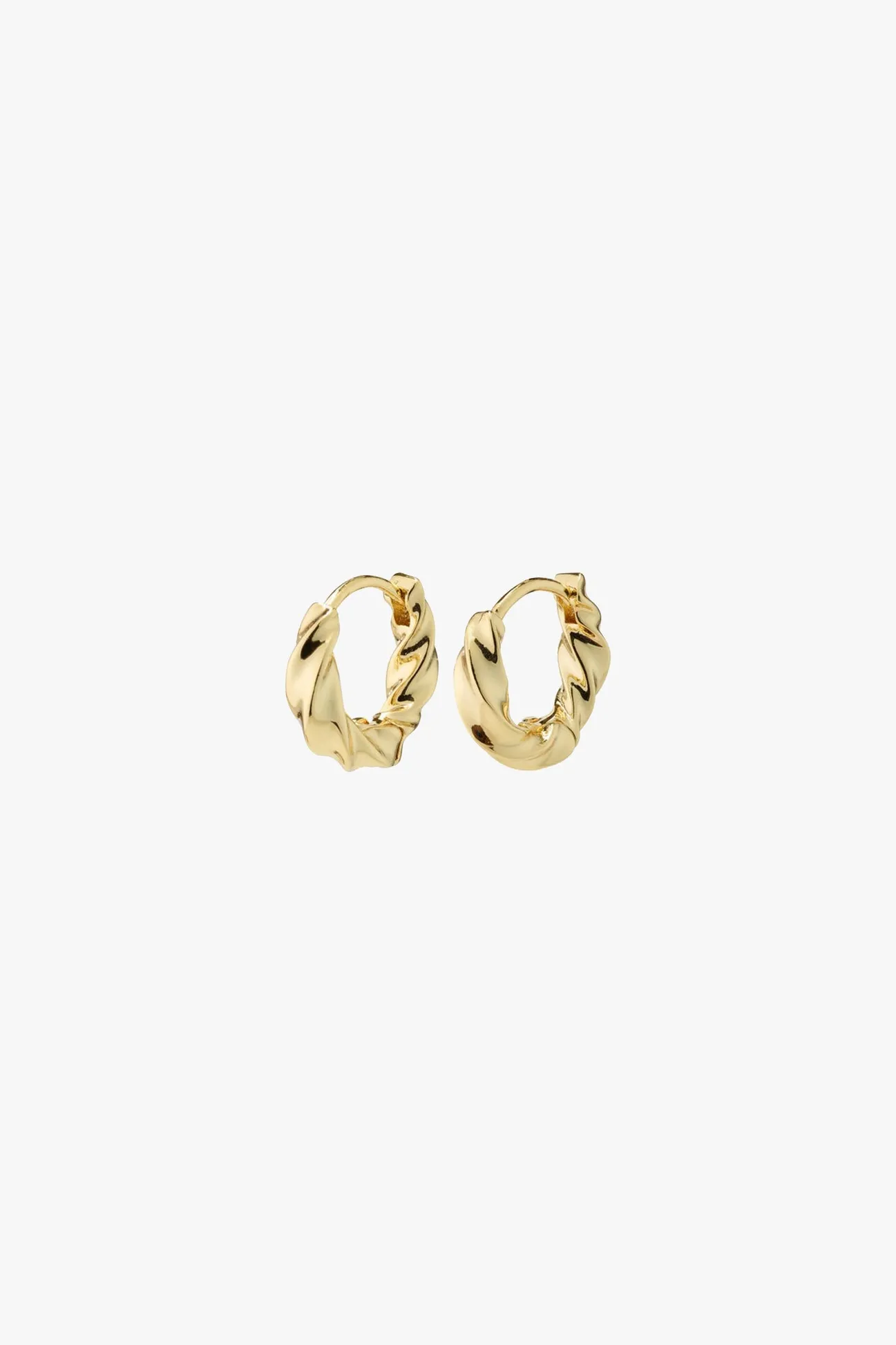 Pilgrim Taffy Recycled Small Swirl Hoop Earrings Gold
