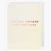 Kids Oxted Ten Tiny Fingers Cream Small Greeting Card