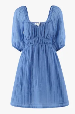 Ivy + Jack Terrace Blue Puff Sleeve Sweetheart Mini Dress