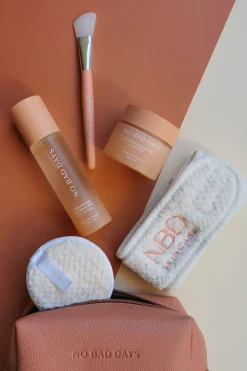 No Bad Days Terracotta Vegan Leather Beauty Bag