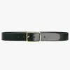Loop Leather Tess Black Smooth Leather Gold Buckle Belt