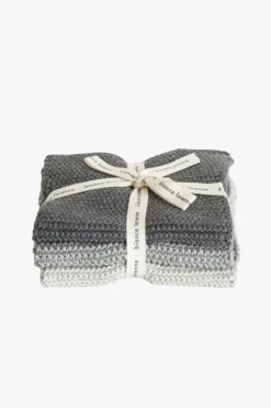 Bianca Lorenne Textured Lavette Grey Wash Cloths Set of 3