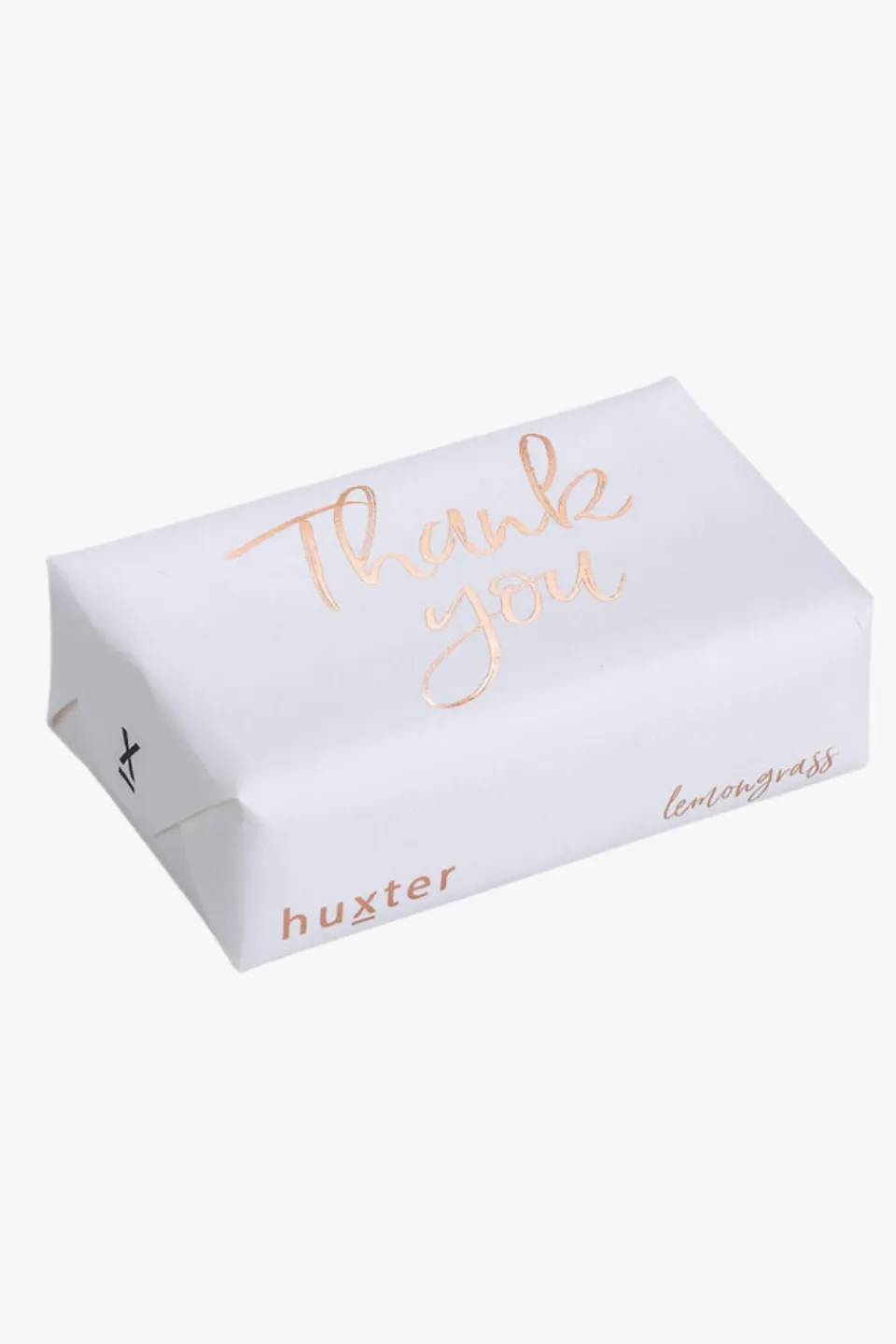 Huxter Thank You White Rose Gold Foil Lemongrass Wrapped Soap Bar