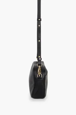 Federation The All Times Black Leather Cross Body Gold Hardware Bag