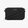 Nakedvice The Kiki Silver Double Zip Mini Crossbody Bag Black Leather