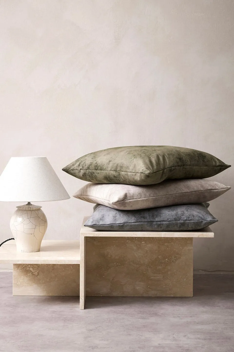 Baya Theo Trout Velvet Feather Inner 60x60cm Cushion