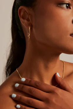Humble + Heart Thin Textured Gold EOL Hoop Earrings