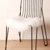 Home Lab Tibetan Lamb Fur Seat Warmer Ivory 40cm Dia