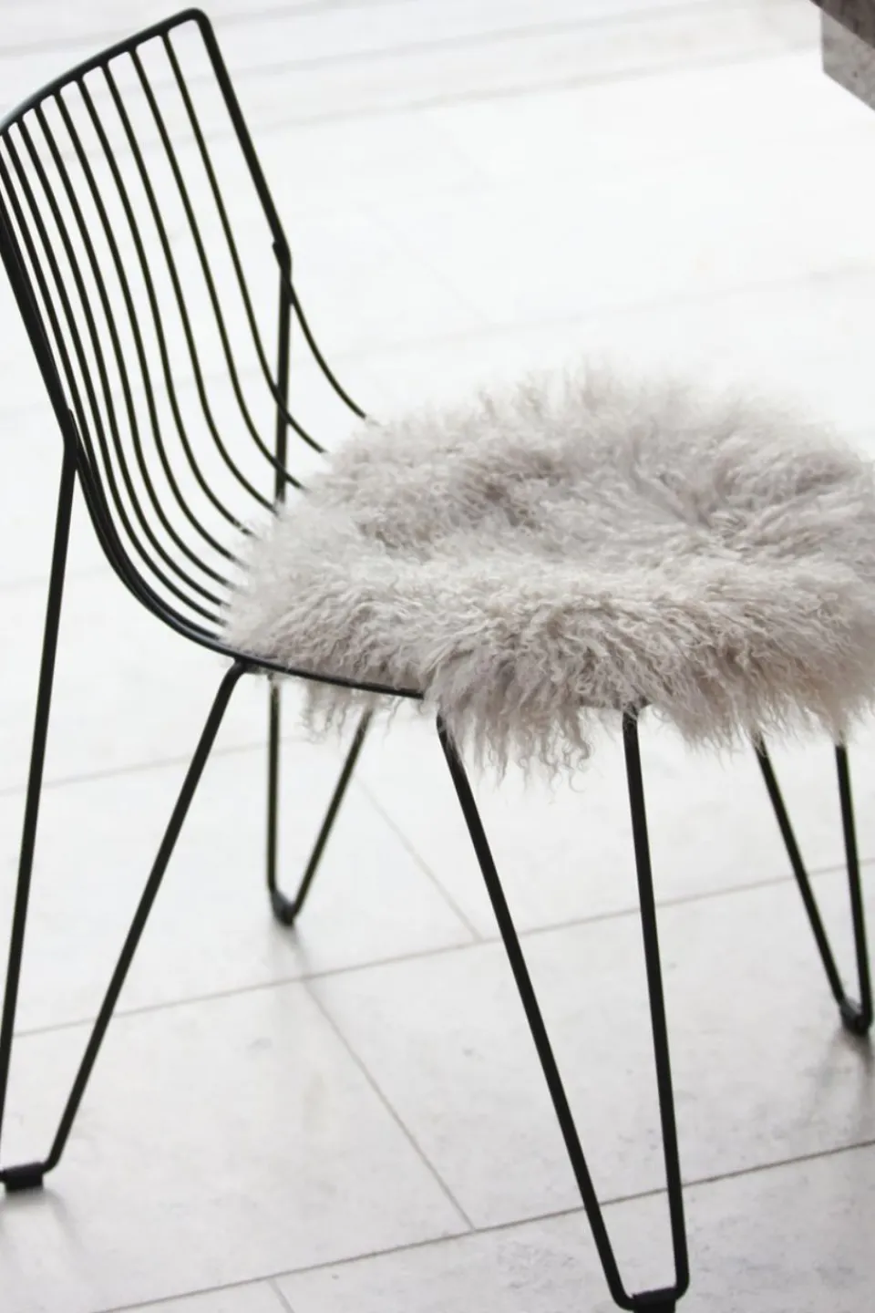 Home Lab Tibetan Lamb Fur Seat Warmer Fawn 40cm Dia
