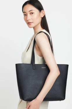 Saben Tilbury Black + Midnight Blue Leather Shoulder Bag