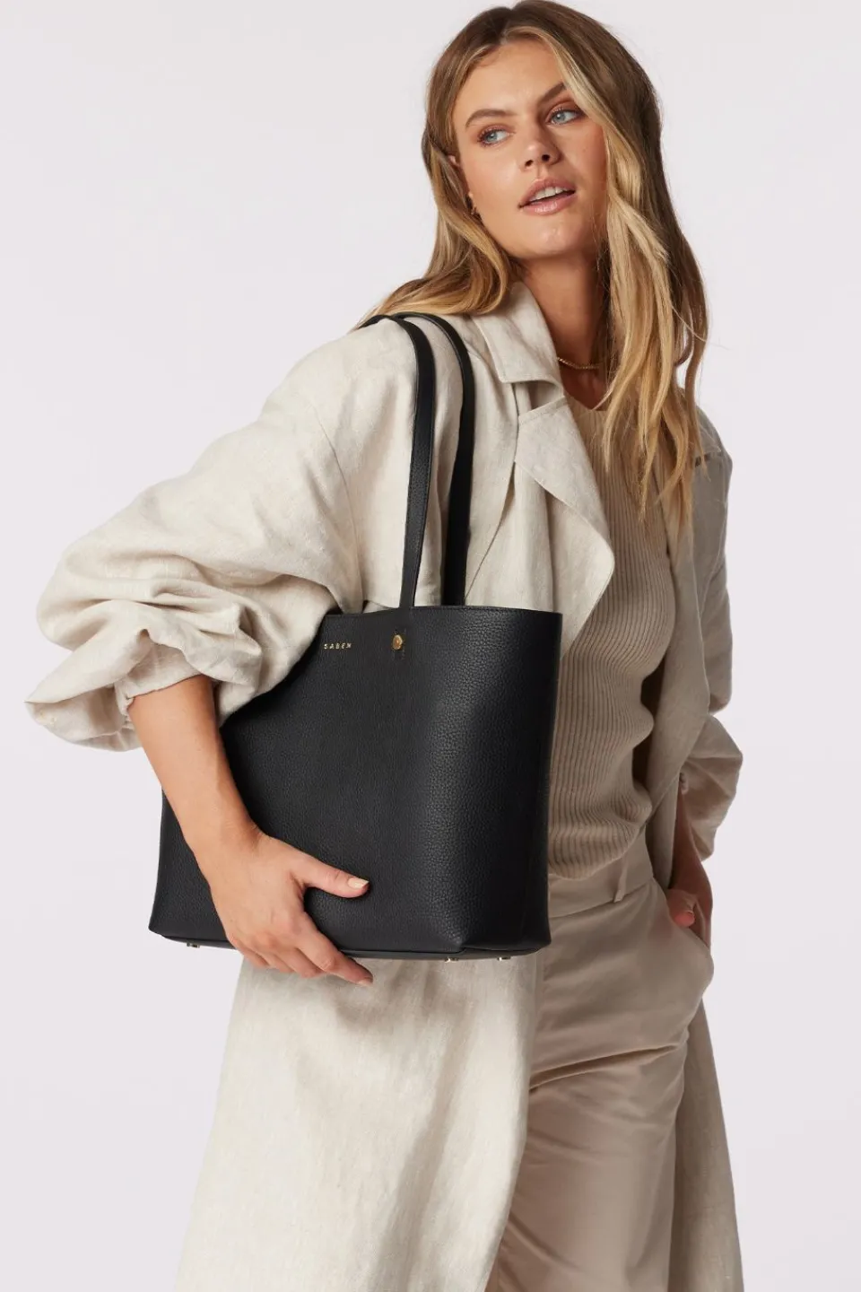 Saben Tilbury Leather Shoulder Bag Black + Prussian