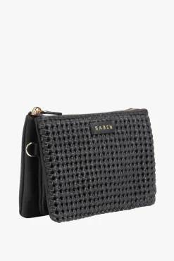 Saben Tilly Black Fine Braid Crossbody Bag