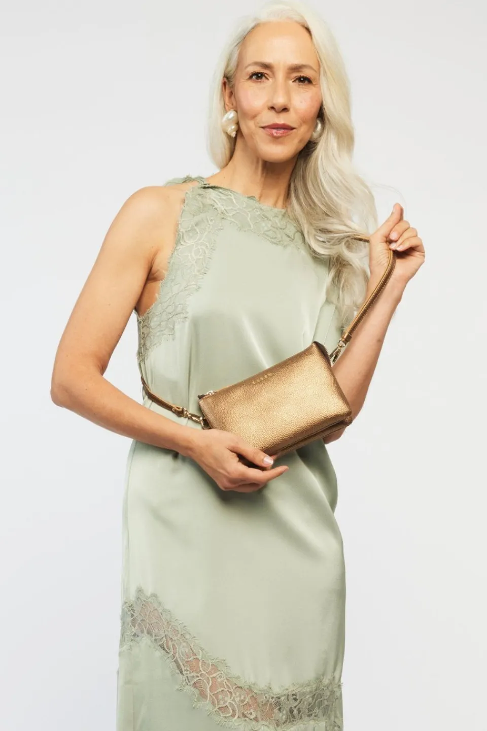 Saben Tilly Brushed Bronze Leather Crossbody Bag
