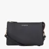 Saben Tilly Multi Pocket Black Leather Crossbody Clutch