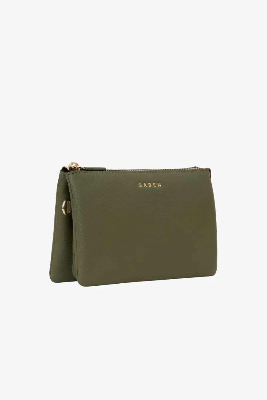 Saben Tilly Multi Pocket Cactus Leather Crossbody Clutch