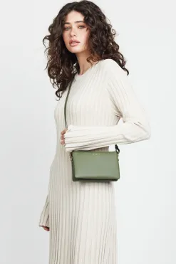 Saben Tilly Multi Pocket Cactus Leather Crossbody Clutch