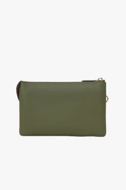 Saben Tilly Multi Pocket Cactus Leather Crossbody Clutch