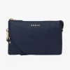 Saben Tilly Multi Pocket Midnight Blue Leather Crossbody Clutch