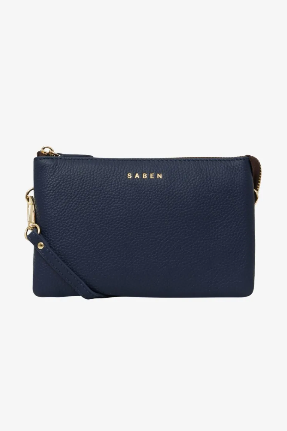 Saben Tilly Multi Pocket Midnight Blue Leather Crossbody Clutch