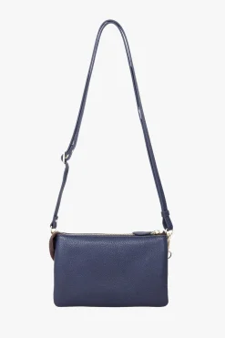Saben Tilly Multi Pocket Navy Leather Crossbody Clutch