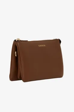 Saben Tilly Multi Pocket Nutshell Leather Crossbody Clutch
