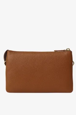 Saben Tilly Multi Pocket Tan Leather Crossbody Clutch