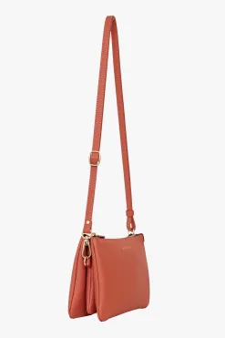 Saben Tilly Multi Pocket Terracotta Crossbody Clutch