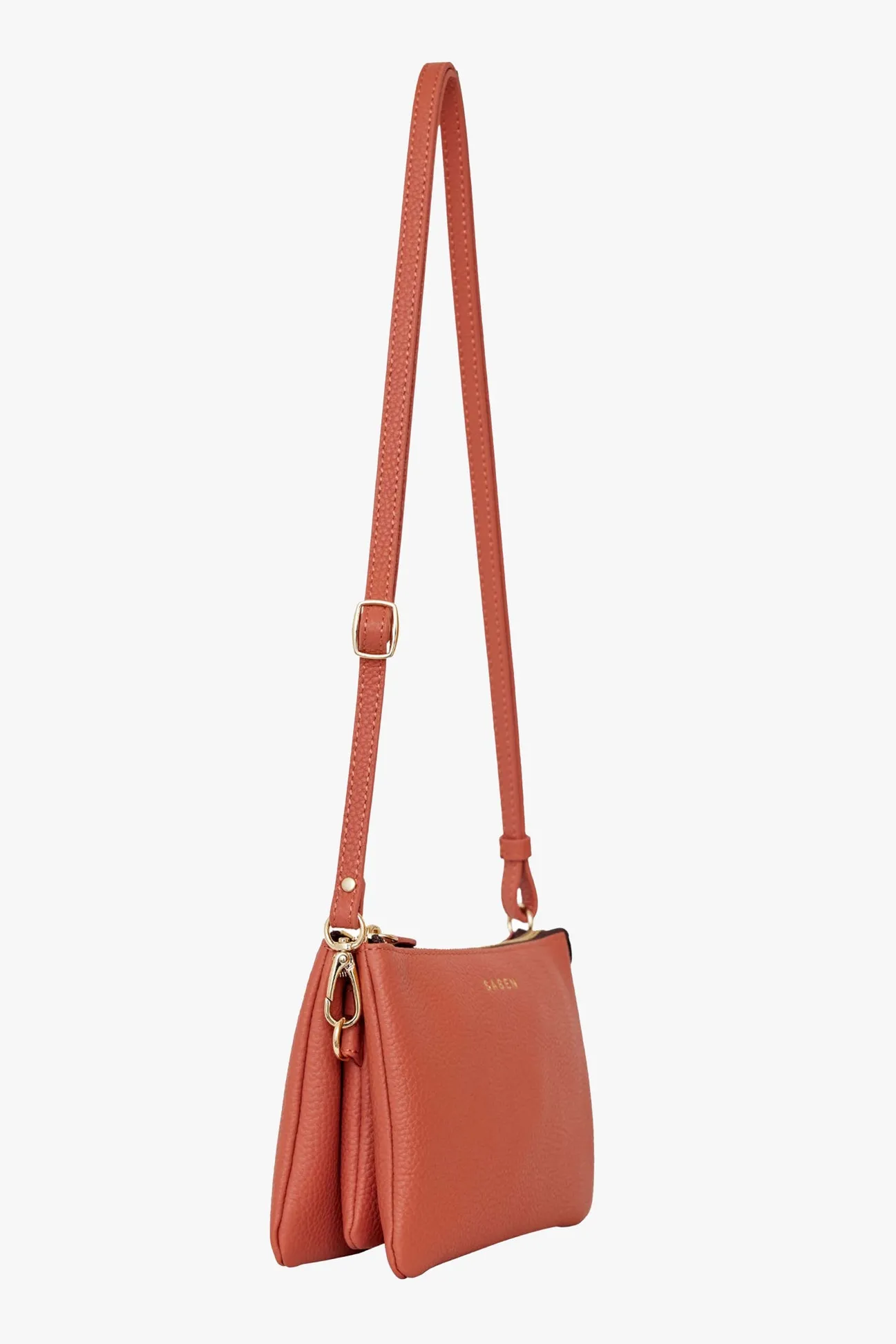Saben Tilly Multi Pocket Terracotta Crossbody Clutch