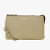 Saben Tilly Multi Pocket Tussock Pale Green Leather Crossbody Clutch