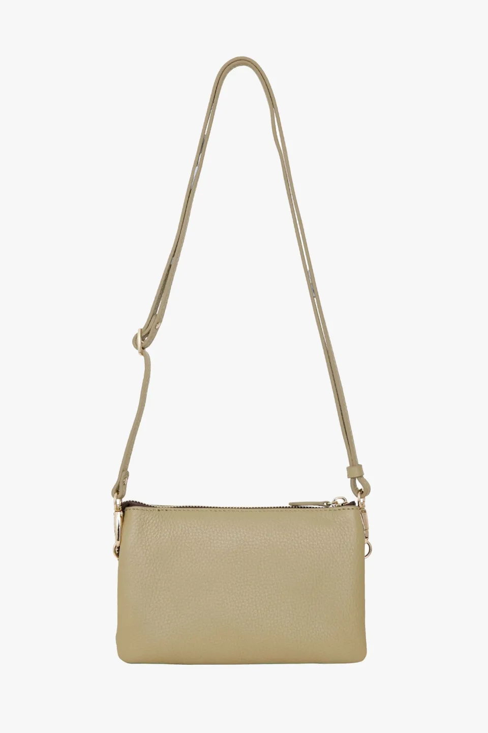 Saben Tilly Multi Pocket Tussock Pale Green Leather Crossbody Clutch