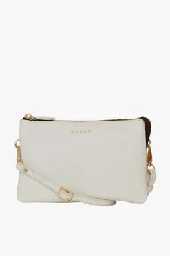 Saben Tilly Multi Pocket White Leather Crossbody Clutch