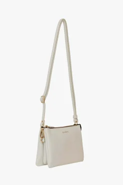 Saben Tilly Multi Pocket White Leather Crossbody Clutch