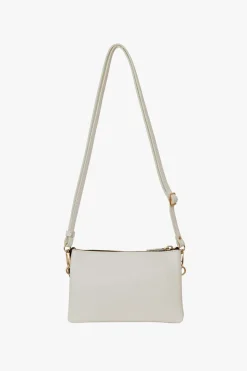 Saben Tilly Multi Pocket White Leather Crossbody Clutch
