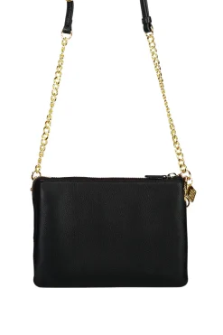 Saben Tilly's Big Sis Black Multi Pocket Chain Strap Leather Large Clutch