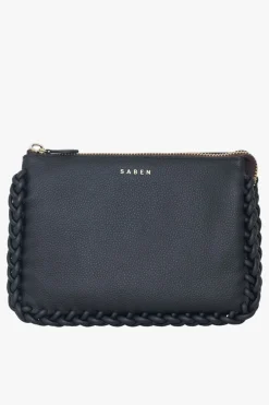 Saben Tilly's Big Sis Black Plait Edge Crossbody Bag
