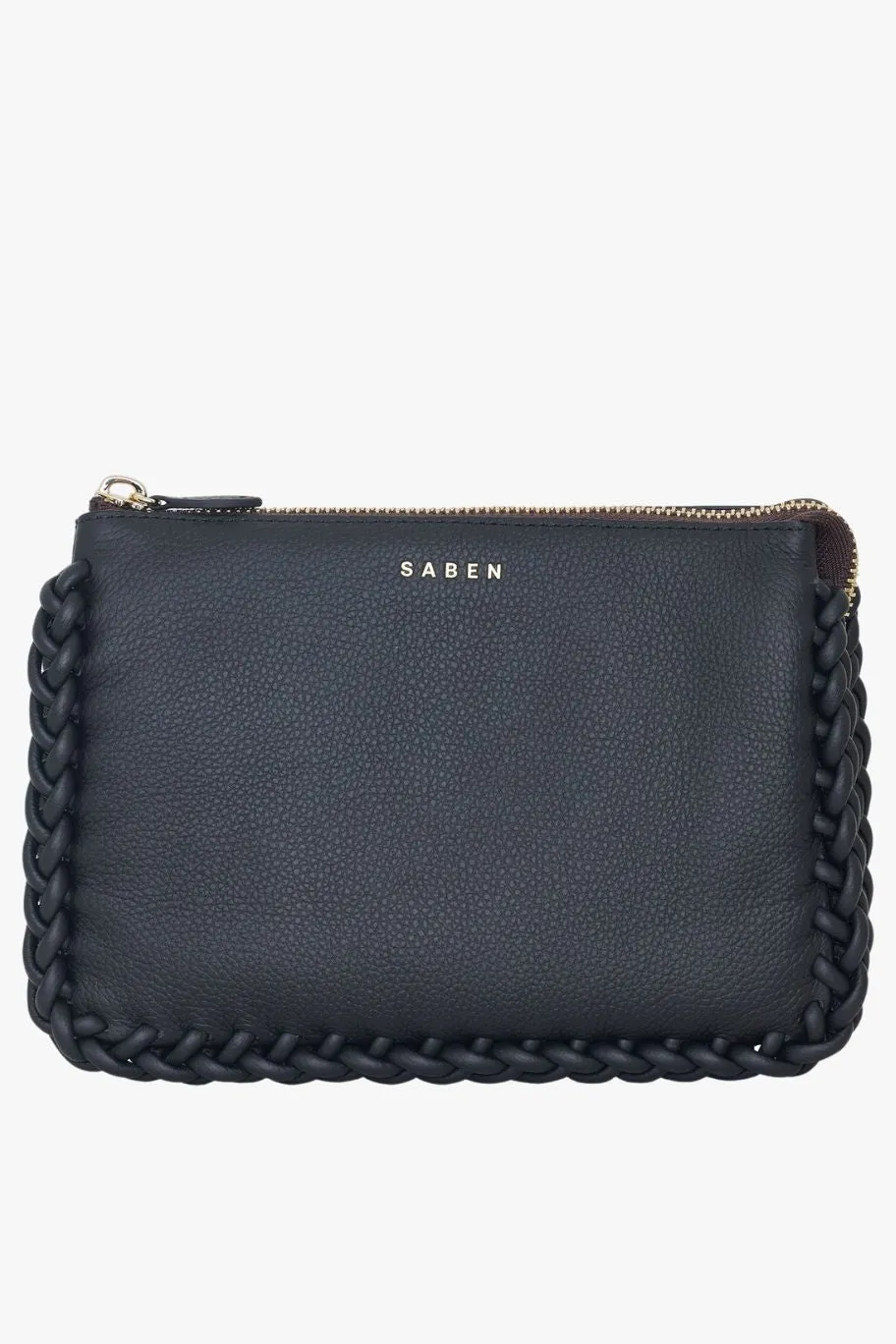 Saben Tilly's Big Sis Black Plait Edge Crossbody Bag