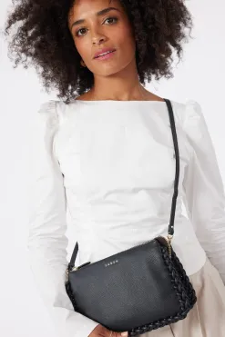 Saben Tilly's Big Sis Black Plait Edge Crossbody Bag