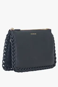 Saben Tilly's Big Sis Black Plait Edge Crossbody Bag