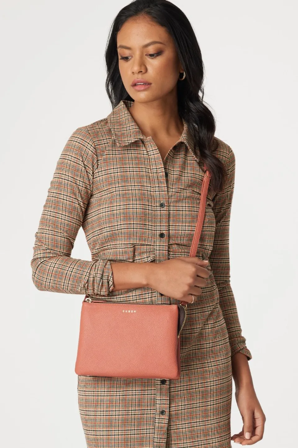 Saben Tilly's Big Sis Crossbody Terracotta Leather Large Clutch