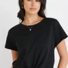 Humble + Heart Timely Black Tie Front Organic Tee