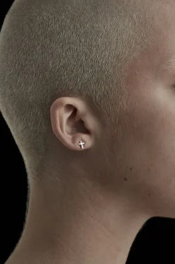 Stolen Girlfriends Club Tiny Stolen Cross Earrings EOL