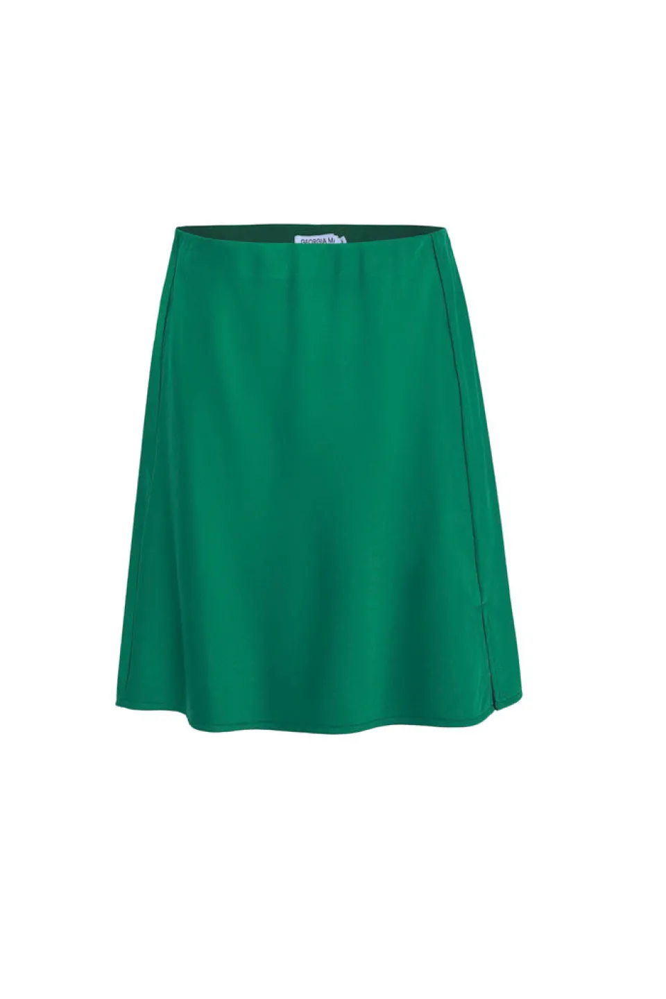 Georgia Mae Tipsy Palm Green Satin Bias Mini Skirt