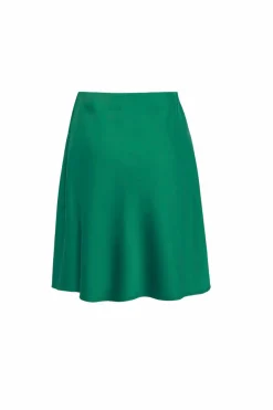 Georgia Mae Tipsy Palm Green Satin Bias Mini Skirt