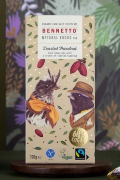 Bennetto Toasted Hazelnut 80g Stone Fairtrade Chocolate