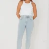Among the Brave Tommy Acid Wash High Waist Straight Leg Jean