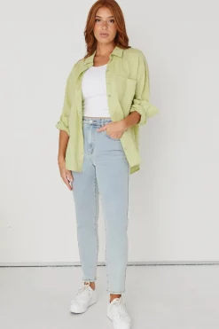 Among the Brave Tommy Acid Wash High Waist Straight Leg Jean