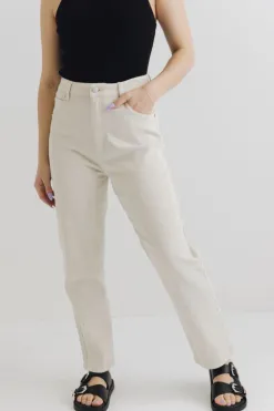 Among the Brave Tommy Ecru High Waist Straight Leg Jean