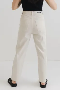 Among the Brave Tommy Ecru High Waist Straight Leg Jean