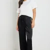 Stories be Told Townie Black Satin Side Stripe Elastic Waist Pants