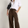Stories be Told Townie Chocolate Stripe Side Tape Wide Leg Pants